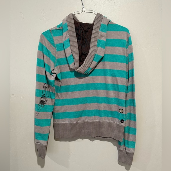 Volcom turquoise and grey zip-up hoodie - Picture 3 of 3